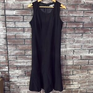 Sandra Darren Black Sleeveless A-Line Dress Women Size 10 Classic Career